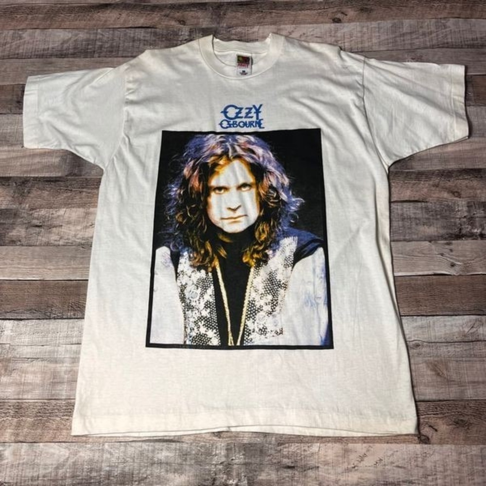 Ozzy Osbourne Shirt Adult XL White Vintage 90s Portrait Prince Darkness Band Tee